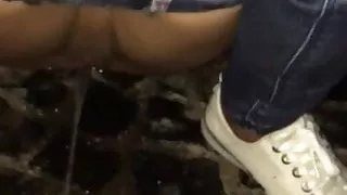 My Asia wife pee on the street