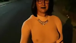 Flashen, Reife Frauen, Sex im Freien, Öffentlicher Sex, Transensex