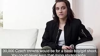 Fake Agent Girthy cock fucks hot student pussy