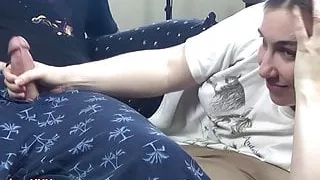 Convincing my step-sister to jerk me off