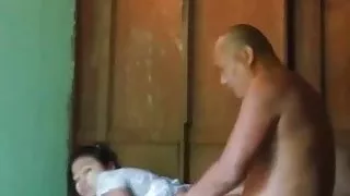Burmese girl suck and fuck a older monk