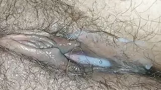 Sperma in der Muschi, auf dem Schwanz