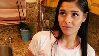 College Squirting Latina Teen Climbs Kitchen Counter 4 More!