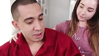 Slutty petite teen moans while being pounded hard and rough