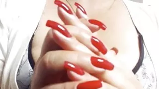 sexy mature with long red nails fingernails and big boobs