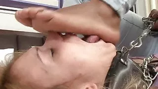 Lick my black feet slave!