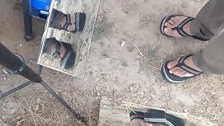 ( vid 1 )wearing cumed sandals