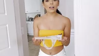 Yummy step sister teases creepy bro before riding and facial