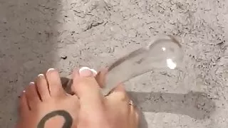 Footjob dildo