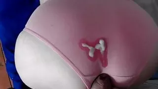 Mastubating on my wife's pink panties