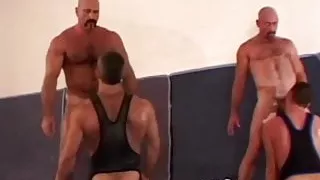 Two sub homos raw drilled and cum fed by martial artists