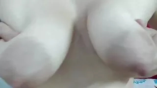 Happy Latina Milking Her Tubes