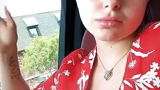 Ariel Winter - open shirt cleavage in car