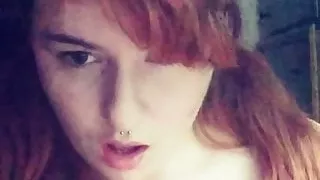 Redhead solo titfuck
