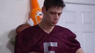 Amazing young gay takes care of his rivals injury and cock