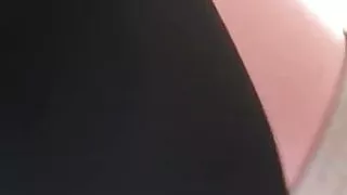 Slut german girl in Shiny black opaque tights