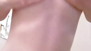 Lotion Oiling my tiny teen titties