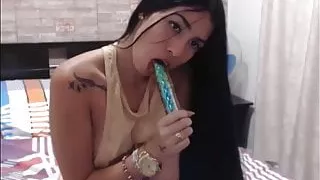 Sexy Long Haired Colombian Striptease, Hairplay, Long Hair