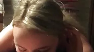 Beautiful blond sucks POV