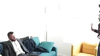 Irresistible ladyboy breeding roughly with endowed hunk