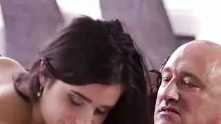 Stunning young latina ass fucked by mature deviant dick