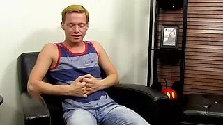 Billy London fucks himself with dildo while stroking cock