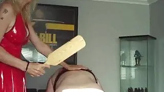 Mistress beats her slave