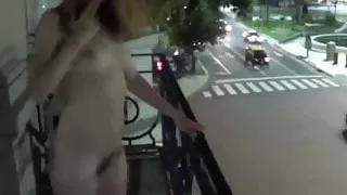 Pee fart on a balcony