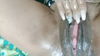 Fingering Her Wet Black Pussy