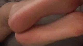Cumshot on my sexy girlfriend feet