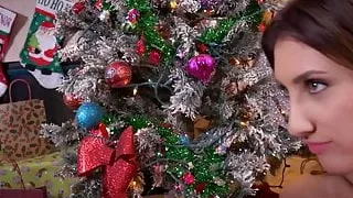 Christmas lesbian romp between two hot chicks