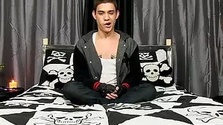 Adorable pierced and tattooed solo twinkie stuffs his ass