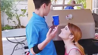 Redhead babe and MILF hammered by very lucky boyfriend