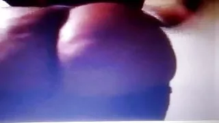 Big booty girl struggling to put on jeans