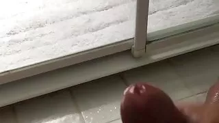 Cumshot in the shower