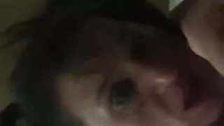 Amazing Slut Gagging on His cock