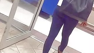 cute mixed chick in black leggings