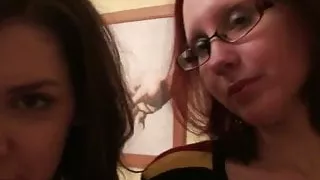 Stunning lesbians do some stripping with one another