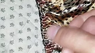 Cumming into new satin thong