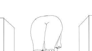 Big bum bending over (Animation)