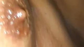 Outdoor oiled in Nylon Pantyhose Tied Cock & Anal Plug