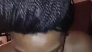 Ebony Lady Blowing Her New Date Sensually - POV
