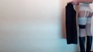 Crossdresser She takes off the jackie dress