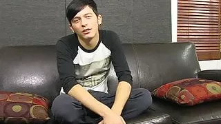 Cute Ryker Madison masturbates after being interviewed