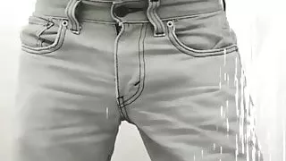 Skinny boy jerks his cock