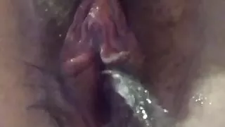 Watch my hairy pussy squirt! AMATEUR