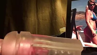 Pretending to have sex with my cousin, cum inside fleshlight