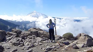 Horny, Blonde Slut at Volcano Teide in Tenerife!