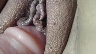 COCK in NICKI,S PUSSY close up !