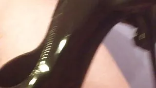 cock tease using borrowed sexy heel